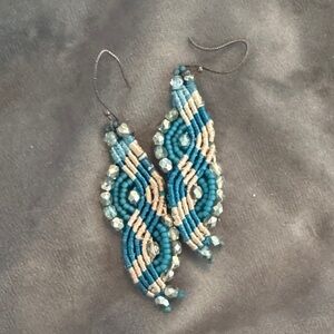 Hand threaded and beaded earrings